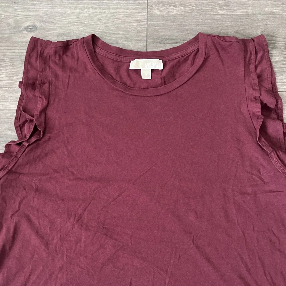 Michael Kors Womens XL Sleeveless Top Burgundy